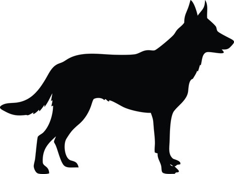 recommend clip art: German Shepherd dog silhouette, Sitting german shepherd dog breed silhouette vector illustration, isolated on a white background