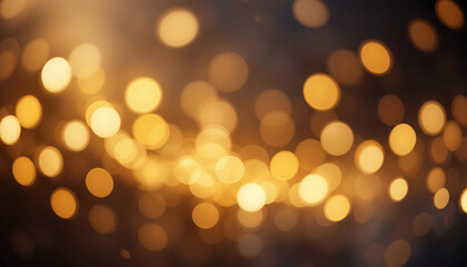 Fototapeta premium Golden Christmas lights with a glowing bokeh background and a sparkling golden Christmas tree