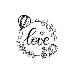 Hearts. Hand-drawn design elements