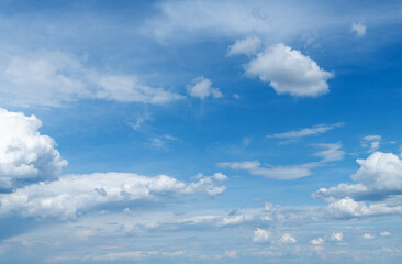 Obraz premium Blue sky with white clouds.