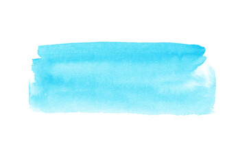 Abstract blue watercolor on white background.