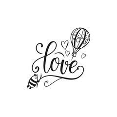 Hearts. Hand-drawn design elements