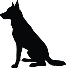 German Shepherd silhouette Vector black dog silhouette isolated 