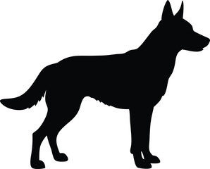 German Shepherd silhouette Vector black dog silhouette isolated 