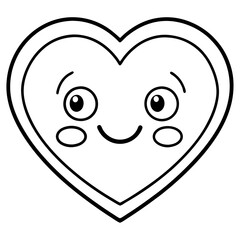 Elegant Heart Emoji Line Drawings
