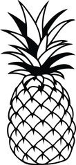 Obraz premium Pineapple vector art with a white background. Pineapple tropical fruit. Vector illustration, isolated on white background 