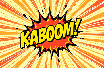 Kaboom! comic style pop art background with explosion
