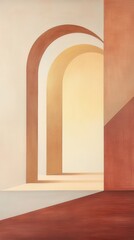 Geometric abstract contemporary art studio digital artwork minimalist environment front view architectural concepts