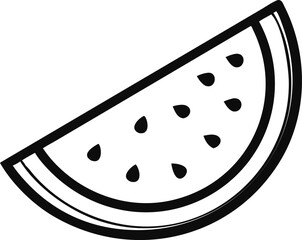 Slice of watermelon line icon in colored linear style isolated on white background. Watermelon vector art with a white background.