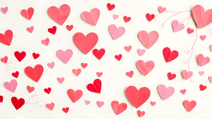 wedding bouquet of roses, red hearts, valentine's day, ai generated