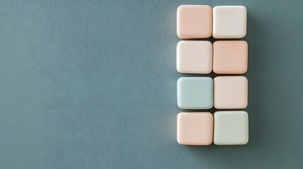 Fototapeta premium Pastel cubes, flat lay, background