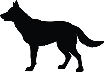 
German Shepherd silhouette Vector, German Shepherd Vector icon, dog Vector illustration, isolated on a white background