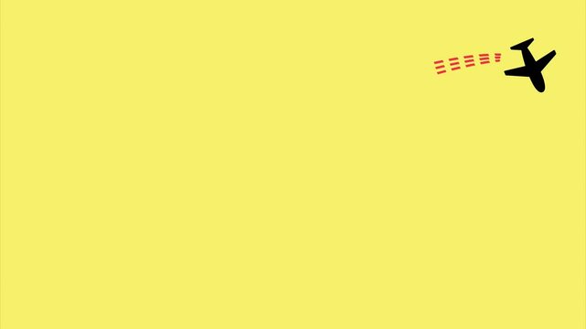 Cartoon Airplane Orbiting in Loop Animation &ndash; Minimal Yellow Background Motion Graphic for Kids and Travel