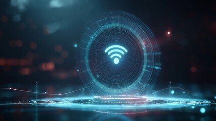 Obraz premium WiFi icon hologram