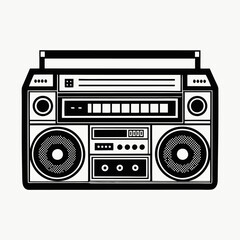 Fototapeta premium Vintage Boombox Stereo Cassette Player Graphic Design Illustration