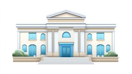 Fototapeta premium Classic building facade, illustration, architectural design, use for stock image