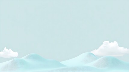 Fototapeta premium Pastel hills, clouds, sky, serene background