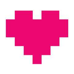 Hot Pink Pixel block heart shape
