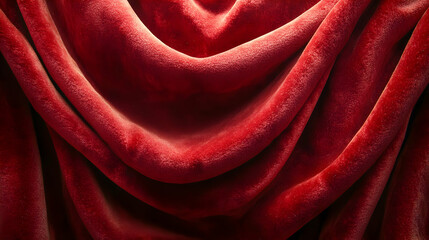 Obraz premium Deep Red Velvet Draped Fabric Texture