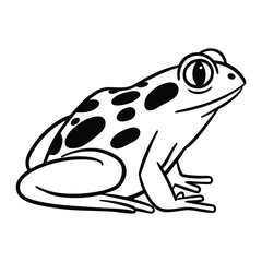 Cute frog cartoon coloring page illustration vector. For kids coloring book.