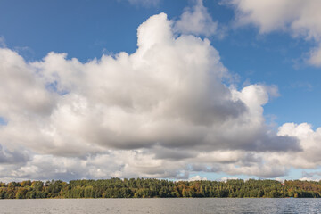 Radunskie Lake, a ribbon lake located in the Kashubian Lake District, Pomerania.Poland.