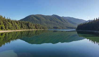 Fototapeta premium Tranquil Waters Mirroring the Azure Skies