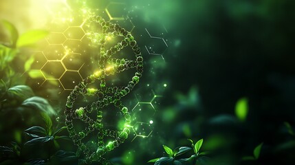 Nature and Genetics: DNA Strand of Leaves