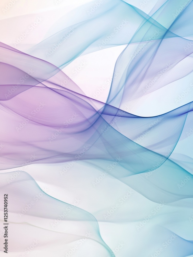 Leinwandbilder flowing abstract lines evoke gentle spring breezes in pastel hues with serene blank space for creati