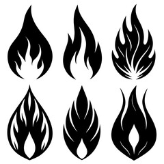 fire flames set