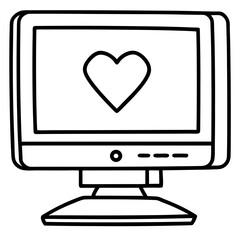 Line Art PC with Romantic Screensaver