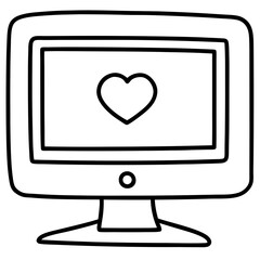 Line Art PC with Romantic Screensaver