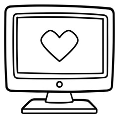 Line Art PC with Romantic Screensaver