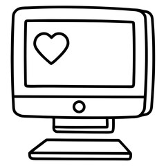 Line Art PC with Romantic Screensaver
