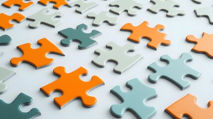 Colorful Puzzle Pieces Background Abstract Jigsaw Pattern