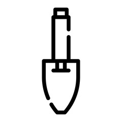 shovel hoe cut line icon