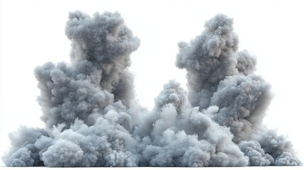 Dense Gray Smoke Billowing Upward Creating Dramatic Abstract Atmosphere