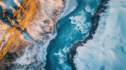 Naklejka premium Spiti Valley in India. Himalaya mountain range, aerial view on the hill, Ladakh in India. Asia mountain Himalayas, blue winter landscape with rocky hill a snow range. Wild nature in India