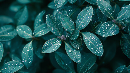 Dew-Kissed Green Leaves in Soft Natural Light Nature  Background