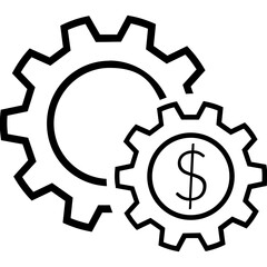 Business success, dollar stack, finance raise icon