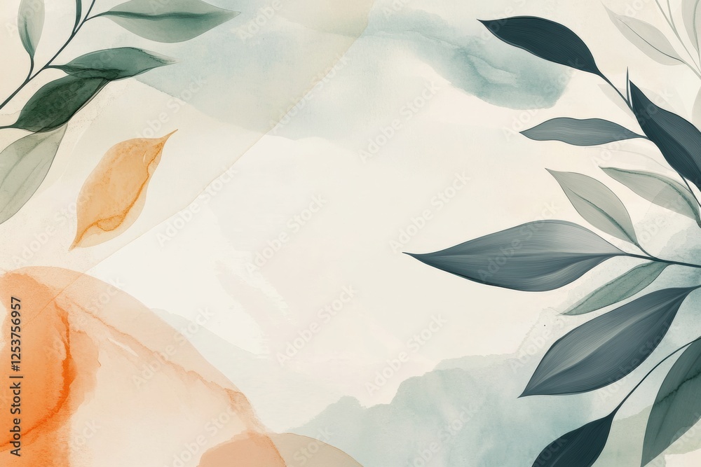 Poster Flowing abstract lines and pastel tones create a serene atmosphere for spring inspiration and creativity. Generative AI