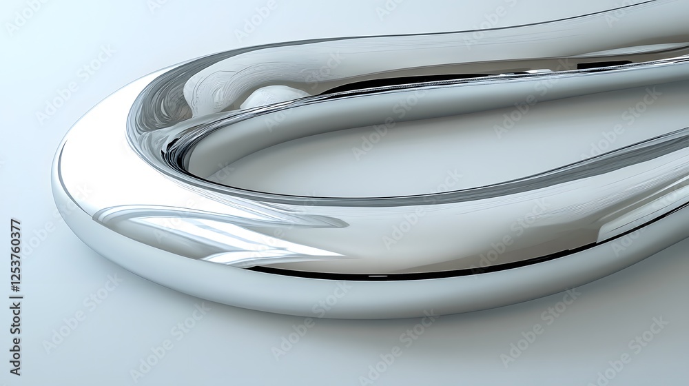 Poster abstract metallic sculpture with graceful flowing curves and sleek reflective surfaces the elegant c