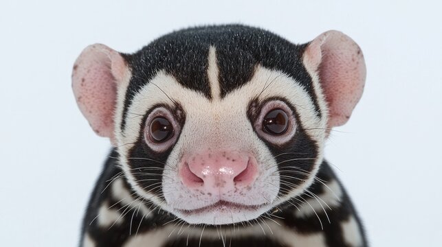 Adorable baby banded linsang portrait, studio shot