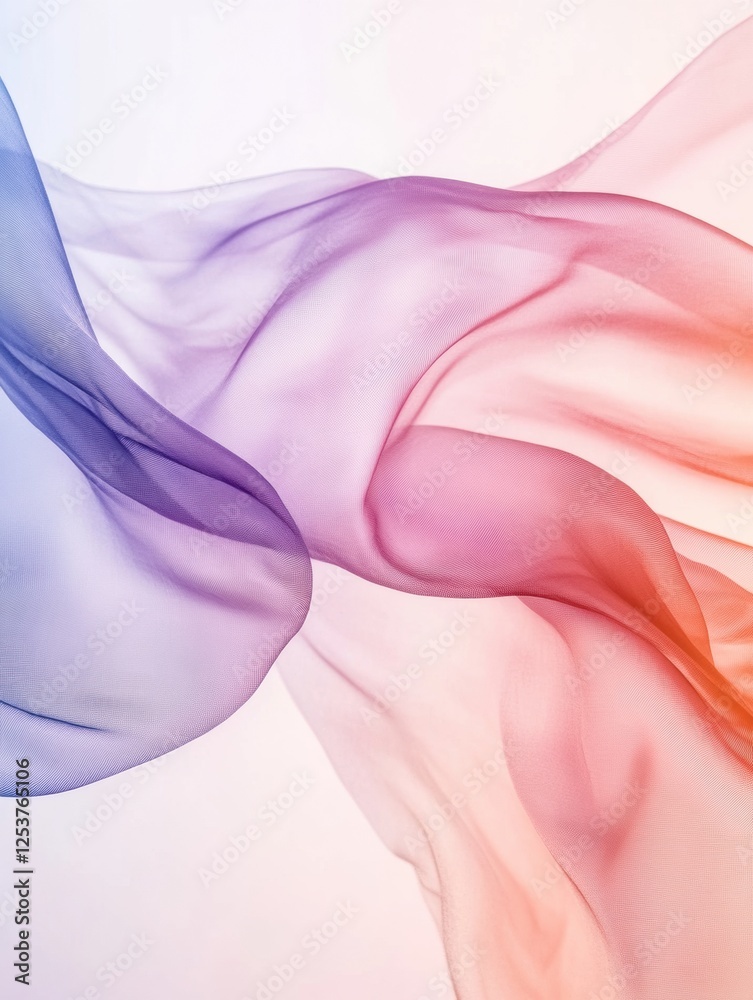 Poster elegant flowing silk fabrics in soft tones create a serene atmosphere against a neutral backdrop. ge
