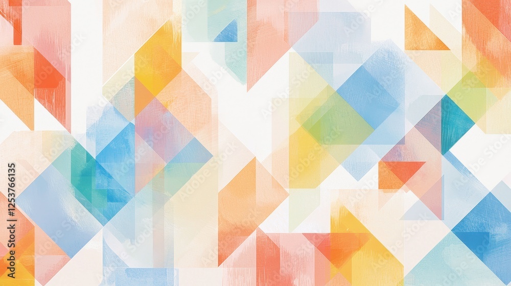 Poster abstract geometric pattern with soft colors on isolate white background for creative designs and mod