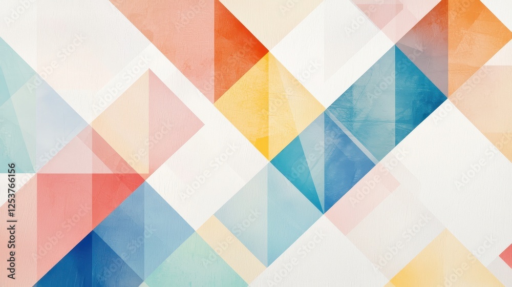 Poster abstract geometric pattern with colorful shapes on a soft white background for creative design proje