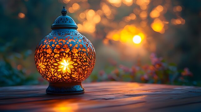 Vintage inspired illuminator lamp with intricate detailing and warm golden light radiating softly set in a cozy setting with a blurred neutral background