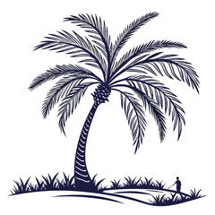Fototapeta premium Creative tree icon Pindo Palm vector illustration 