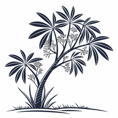 Creative tree icon Lady Palm vector illustration
