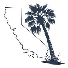 Creative tree icon California Fan Palm vector illustration
