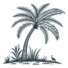Obraz premium Creative tree icon Needle Palm vector illustration 